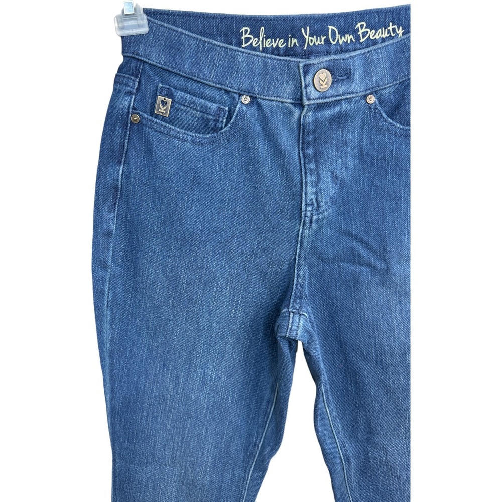 Belle by Kim Gravel‎ Flexibelle Rollabelle Jean Washed Indigo Petite 0 NWOT - Picture 4 of 9
